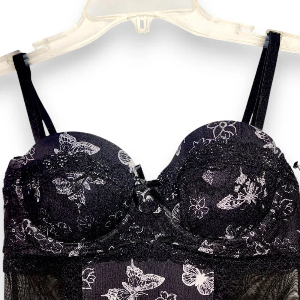 Jessica Simpson intimates Babydoll Lingerie- SMALL- Black & White- Women's